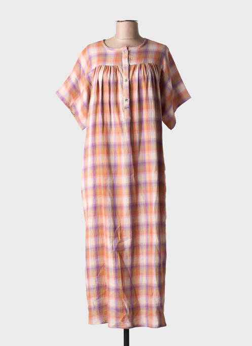 Robe longue manches courtes manches courtes orange HOD femme