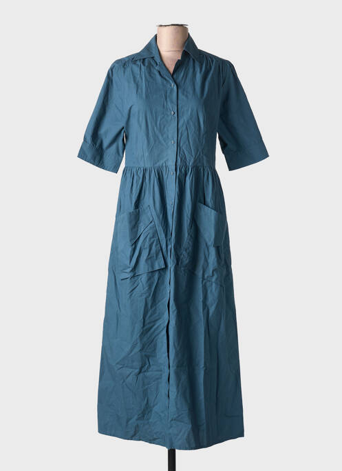 Robe mi-longue manches courtes manches courtes bleu MARLO femme