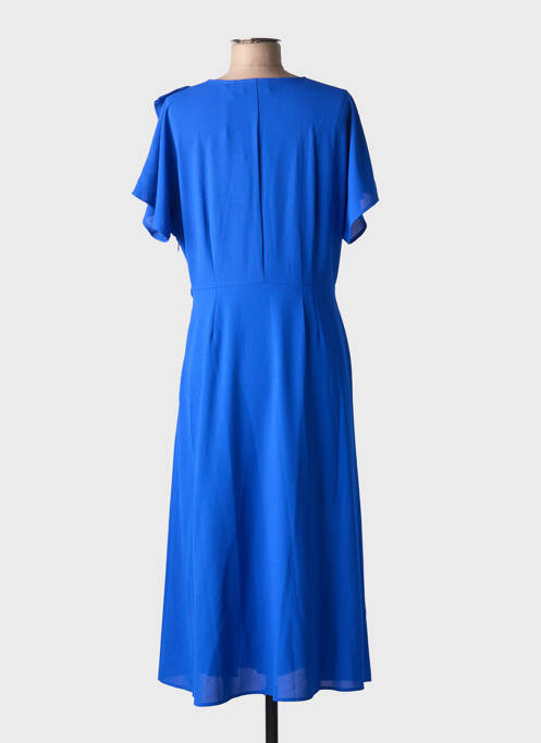 Robe mi-longue coupe fluide manches courtes bleu ESSENTIEL ANTWERP femme