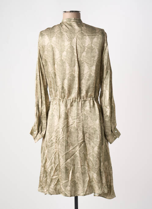 Robe mi-longue coupe fluide manches longues beige HARTFORD femme