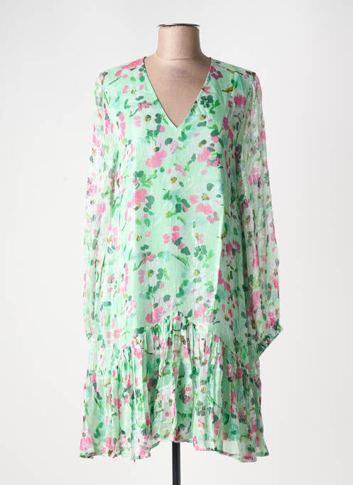 Robe mi-longue imprimé fleurs manches longues vert ESSENTIEL ANTWERP femme