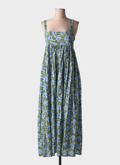 Robe longue imprimé fleurs sans manche bleu BELLEROSE femme