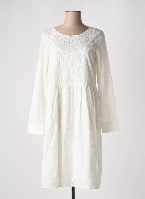 Robe mi-longue manches longues manches longues blanc CHLOÉ STORA femme