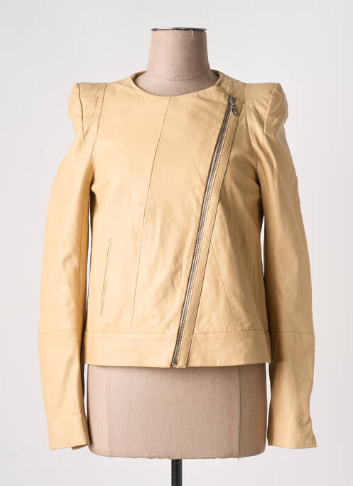Veste en cuir beige ATHÉ femme