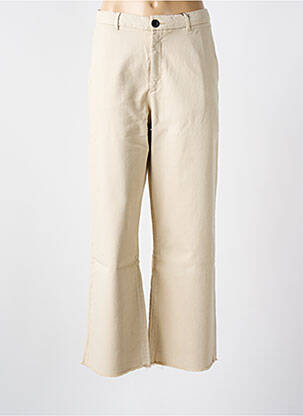 Pantalon flare taille haute taille haute beige LEON & HARPER femme