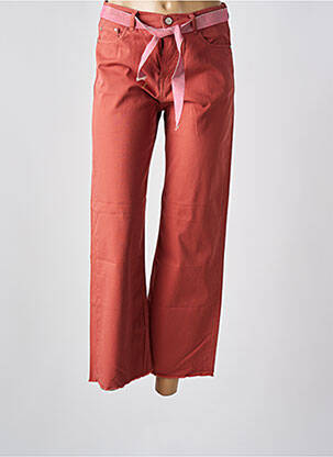 Pantalon 7/8 tissage popeline taille normale orange HOD femme