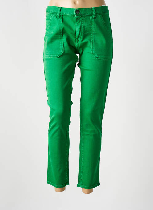 Jeans coupe slim stretch taille basse vert ACQUAVERDE femme