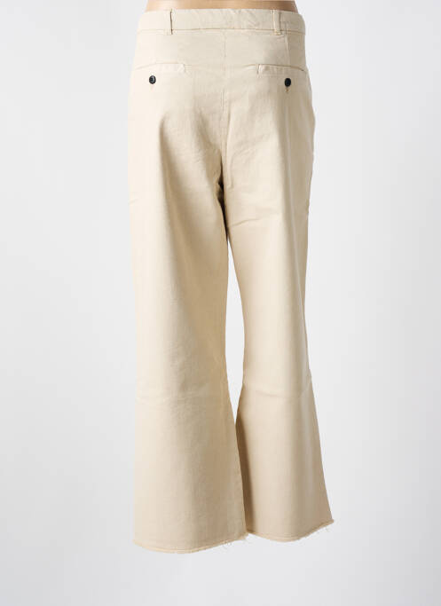 Pantalon flare taille haute taille haute beige LEON & HARPER femme