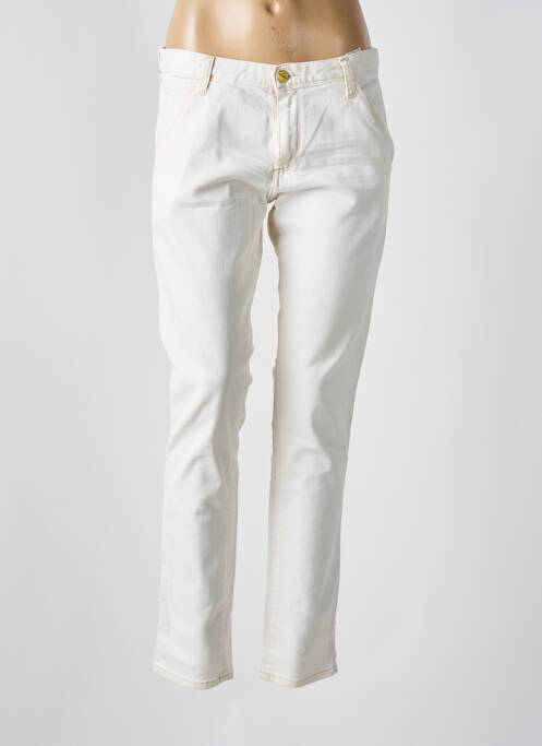 Jeans coupe slim stretch taille basse beige ACQUAVERDE femme