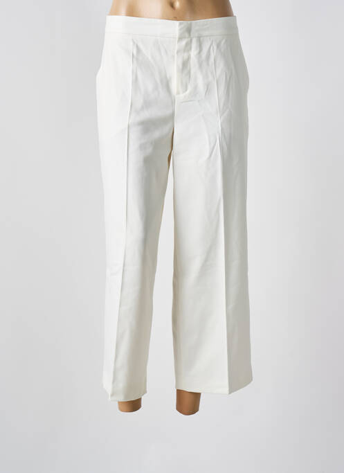 Pantalon 7/8 tissage popeline taille normale beige SET femme