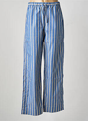Pantalon droit tissage popeline taille normale bleu SOEUR femme