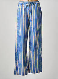 Pantalon droit tissage popeline taille normale bleu SOEUR femme