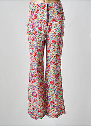 Pantalon flare fermeture zippée sous rabat avec crochet taille haute rouge BA&SH femme