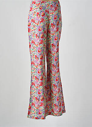 Pantalon flare fermeture zippée sous rabat avec crochet taille haute rouge BA&SH femme
