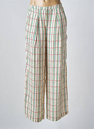 Pantalon large tissage popeline taille haute rose CHLOÉ STORA femme