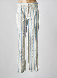 Pantalon chino fermeture zippée sous rabat avec crochet taille normale bleu LAURENCE BRAS femme