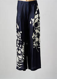 Pantalon large taille à pinces taille haute bleu CHLOÉ STORA femme