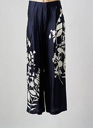 Pantalon large coupe fluide taille haute bleu CHLOÉ STORA femme
