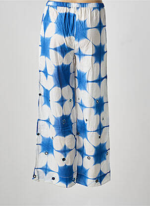 Pantalon large tissage popeline taille normale bleu V.DE.VINSTER femme