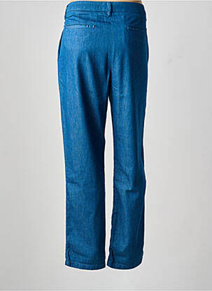 Pantalon chino fermeture zippée sous rabat avec crochet taille haute bleu ESSENTIEL ANTWERP femme