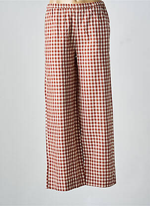 Pantalon large tissage popeline taille normale marron V.DE.VINSTER femme