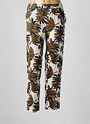 Pantalon droit tissage popeline taille normale beige HOD femme