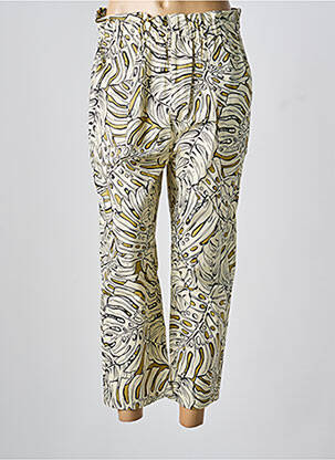 Pantalon 7/8 taille haute taille haute beige HOD femme