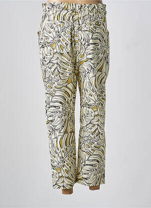Pantalon 7/8 taille haute taille haute beige HOD femme