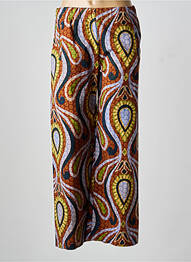 Pantalon large tissage popeline taille normale marron HOD femme