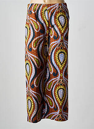 Pantalon large tissage popeline taille normale marron HOD femme