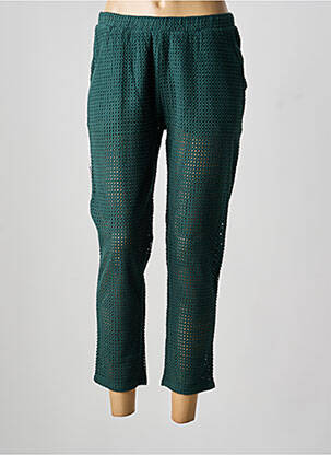 Pantalon 7/8 tissage popeline taille normale vert LEÏ-1984 femme