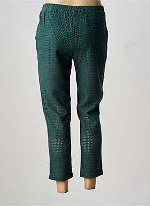 Pantalon 7/8 tissage popeline taille normale vert LEÏ-1984 femme