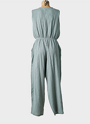 Combi-pantalon tissage crêpe sans manche vert LEÏ-1984 femme