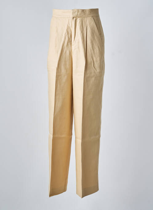 Pantalon chino fermeture zippée sous rabat avec crochet taille haute beige SOEUR femme