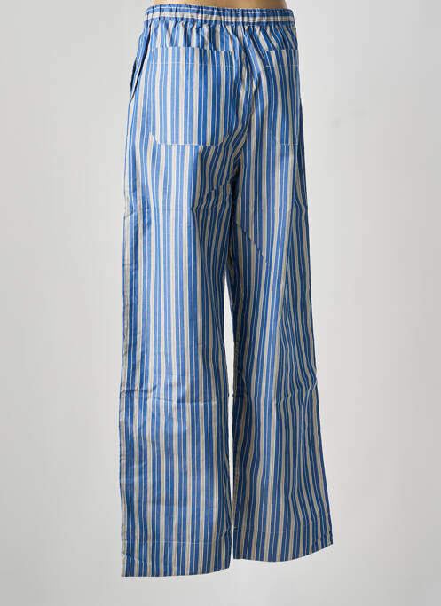 Pantalon droit tissage popeline taille normale bleu SOEUR femme