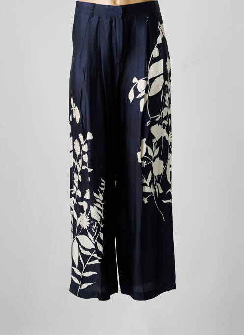 Pantalon large taille à pinces taille haute bleu CHLOÉ STORA femme