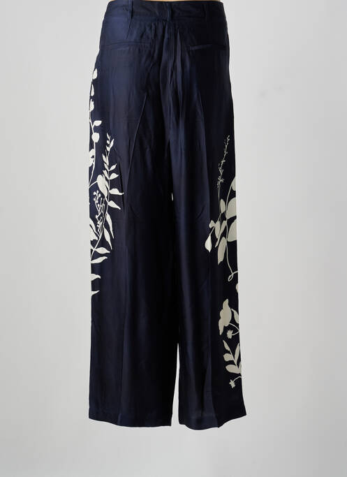 Pantalon large taille à pinces taille haute bleu CHLOÉ STORA femme