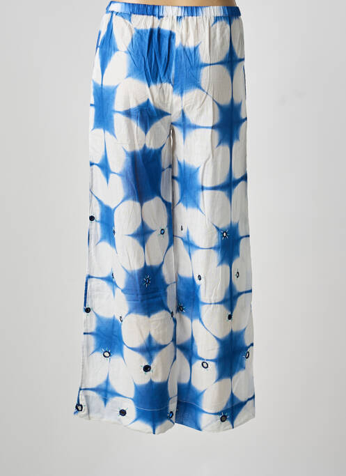 Pantalon large tissage popeline taille normale bleu V.DE.VINSTER femme