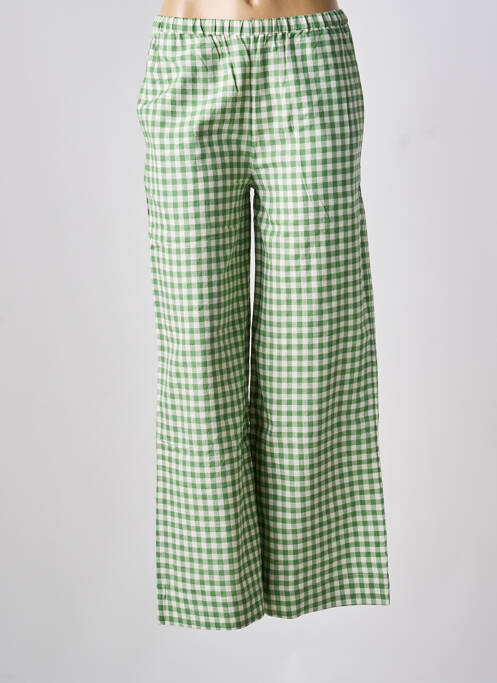 Pantalon large tissage popeline taille normale vert V.DE.VINSTER femme