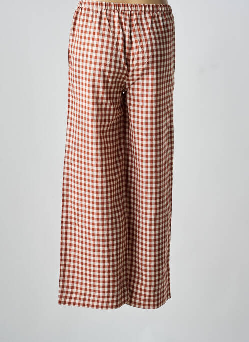 Pantalon large tissage popeline taille normale marron V.DE.VINSTER femme