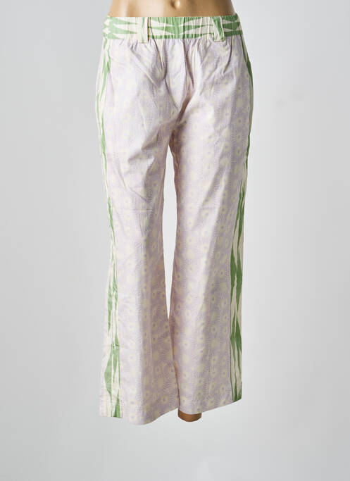Pantalon large tissage popeline taille normale violet HOD femme