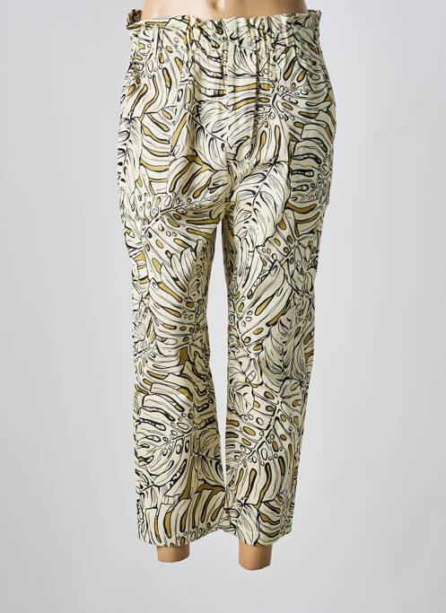 Pantalon 7/8 taille haute taille haute beige HOD femme