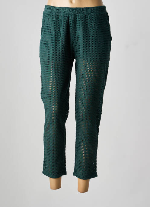 Pantalon 7/8 taille élastique taille normale vert LEÏ-1984 femme