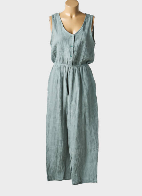 Combi-pantalon tissage crêpe sans manche vert LEÏ-1984 femme