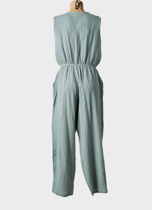 Combi-pantalon tissage crêpe sans manche vert LEÏ-1984 femme