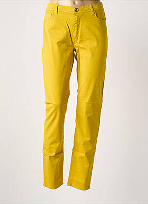 Pantalon slim tissage popeline taille normale jaune TRUSSARDI JEANS femme