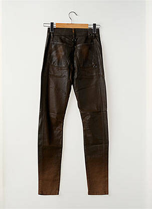 Pantalon slim tissage enduit taille normale marron HICH USE femme