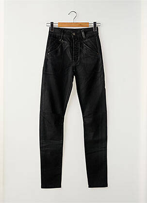 Pantalon slim tissage enduit taille normale noir HICH USE femme