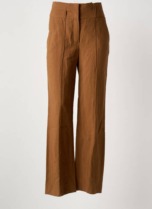 Pantalon droit tissage popeline taille normale marron RAFFAELLO ROSSI femme