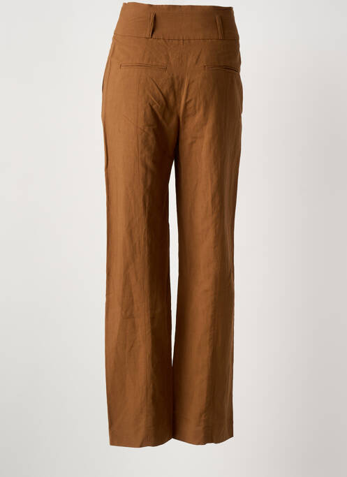 Pantalon droit tissage popeline taille normale marron RAFFAELLO ROSSI femme